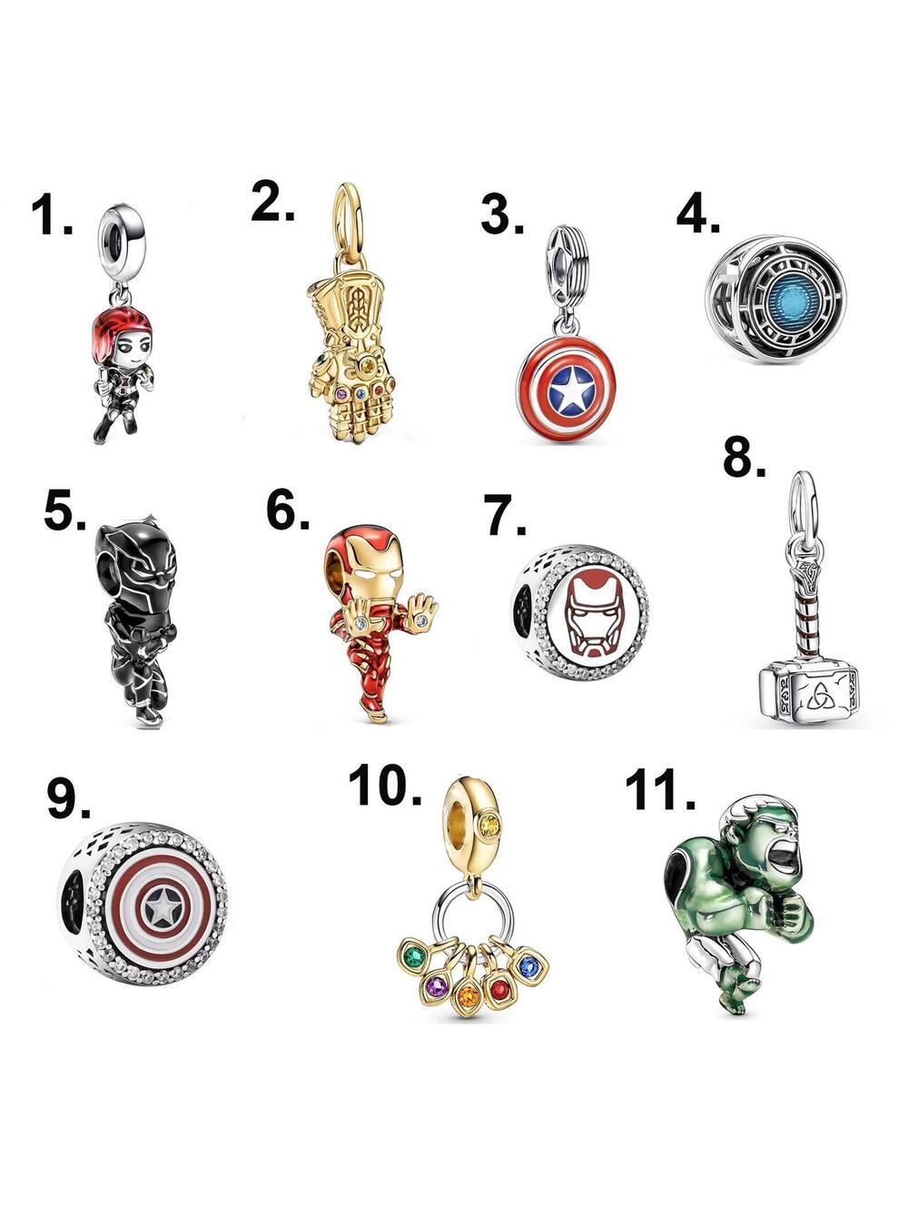 Marvel Avengers Charms For Bracelet - Pick Your Variation - Buy 2 Get 1 Free